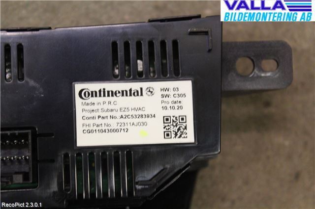 Subaru OUTBACK 10-15 Varme Ac Betjening-Display