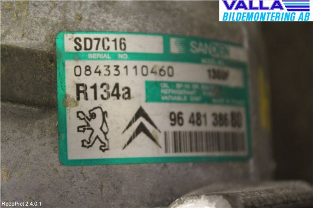 Peugeot 407 Varme Ac Kompressor