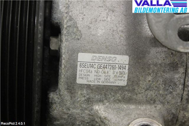 Toyota AURIS 07-09 Varme Ac Kompressor