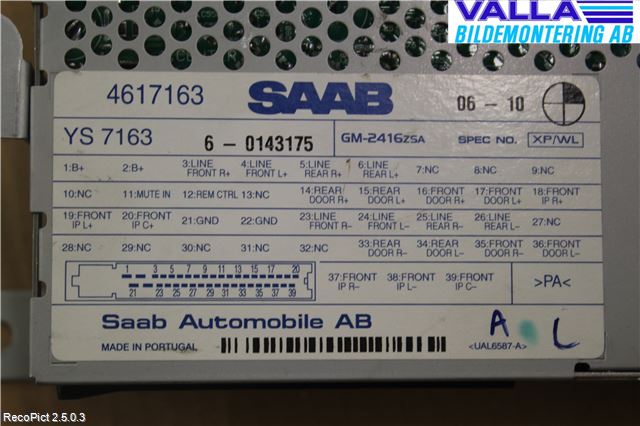 Saab 9-5     06-10 Stereo Forsterker