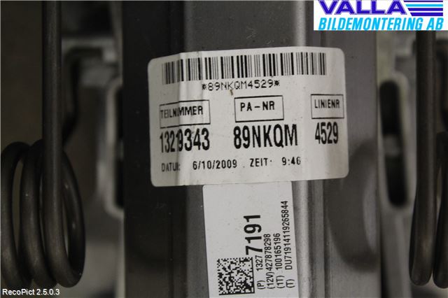 Opel INSIGNIA 09-16 Rattakselaggregat Justerbart