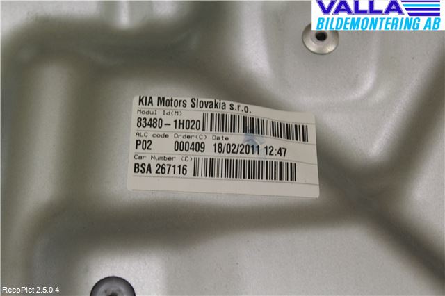 Kia CEED 06-12 Vindusheis