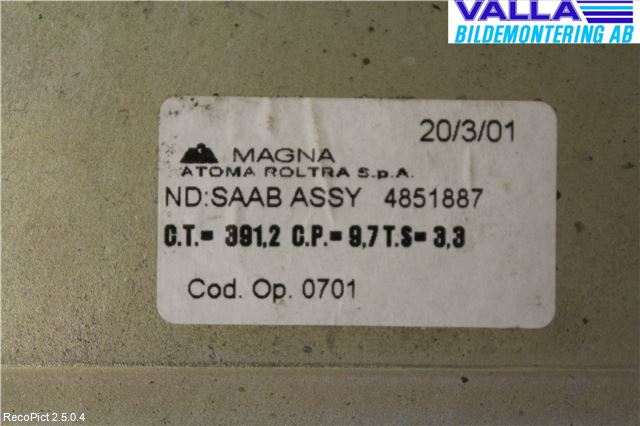 Saab 9-3 VER 1 98-03 Vindusheis El Komp