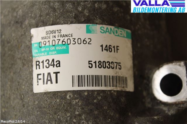 Fiat PUNTO 00-18 Varme Ac Kompressor
