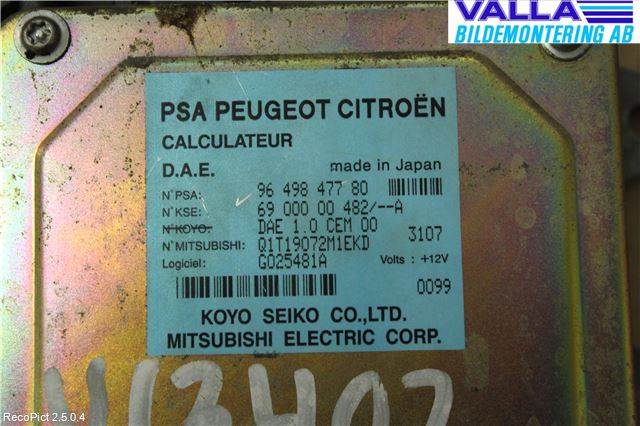 Citroen C3 -04 Styreenhet Styreservo