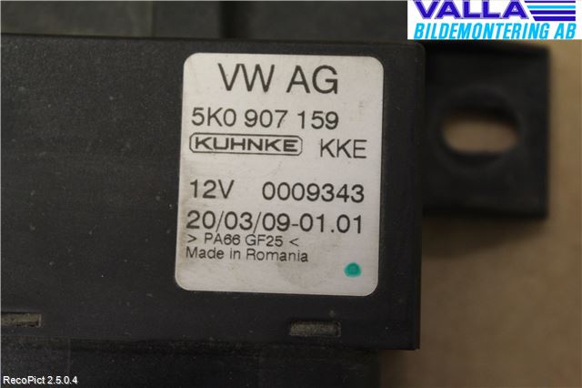 Volkswagen VW GOLF VI 09-13 Styreenhet Øvrig