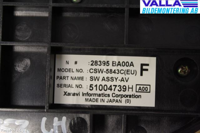 Nissan PRIMERA 02-07 Varme Ac Betjening-Display