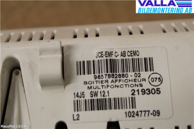 Citroen C5     05-08 Instr Varselys - Display