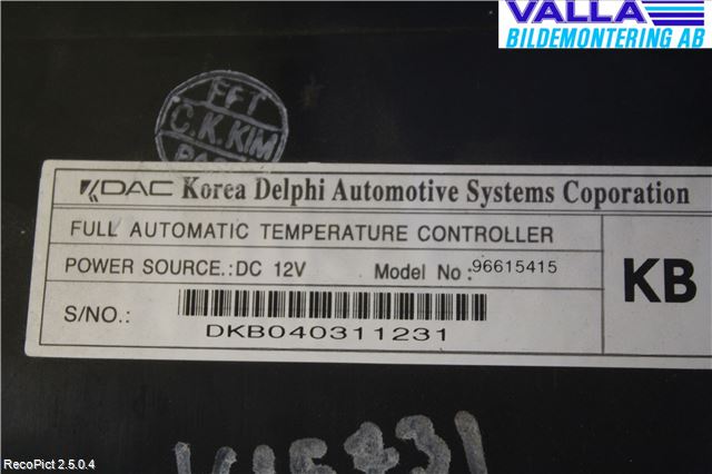 Daewoo LACETTI Varmeapparat Panel(Regulering)