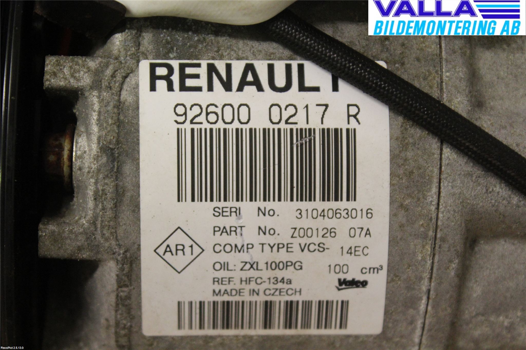 Renault CAPTUR 13-19 Varme Ac Kompressor