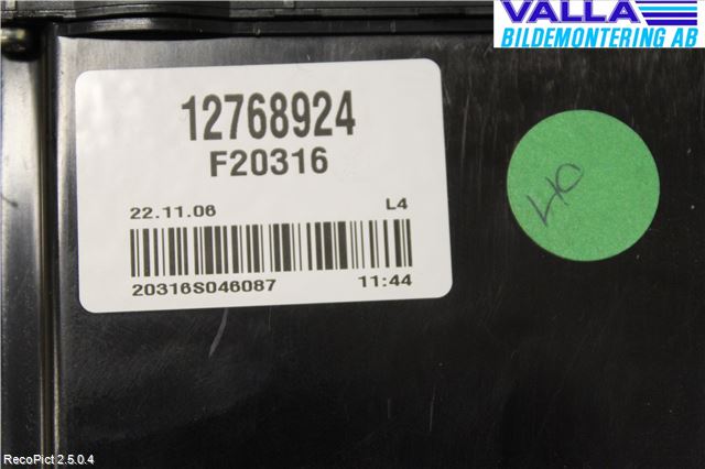 Saab 9-5     06-10 Varmeapparat Panel(Regulering)