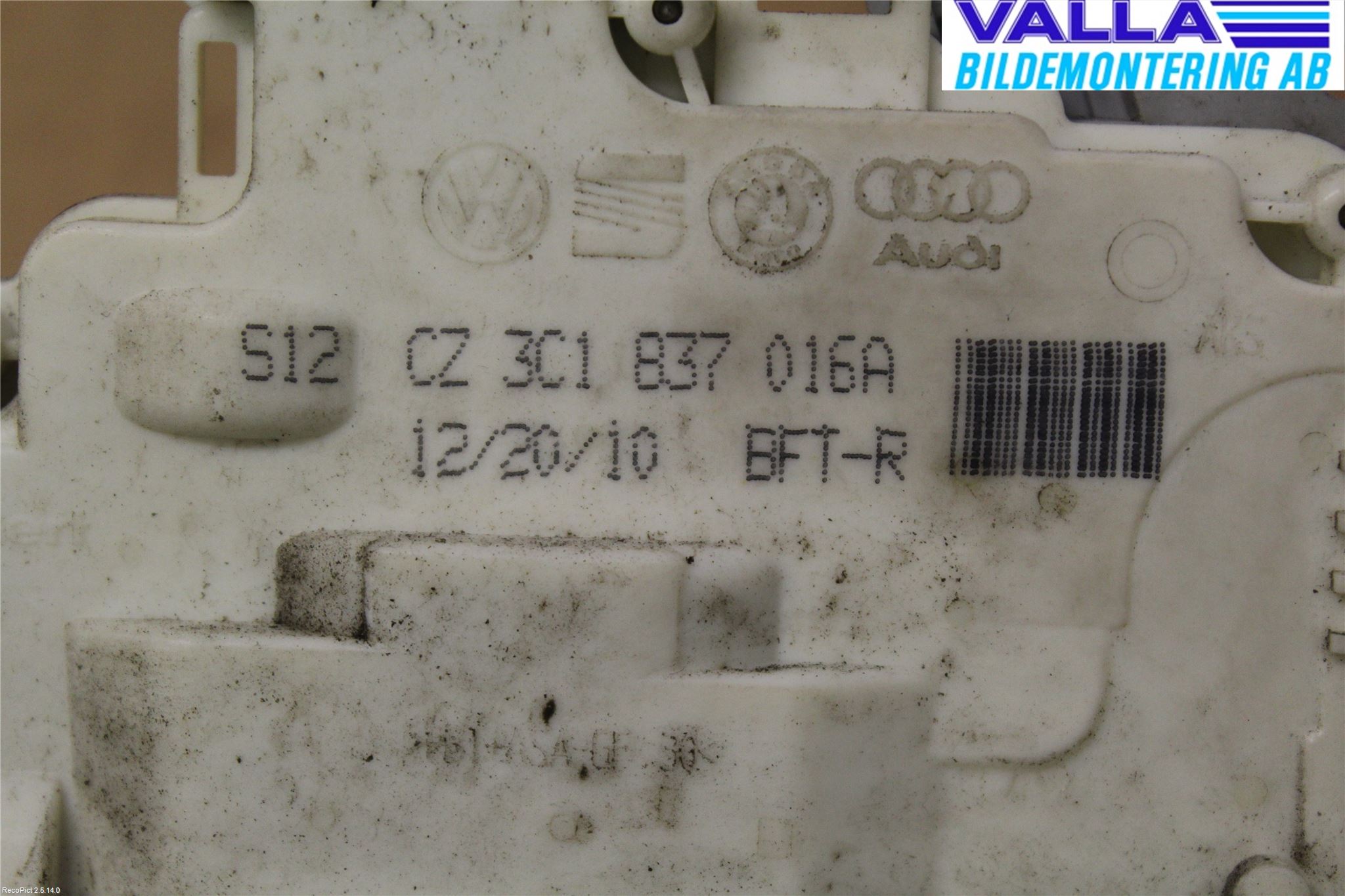 Volkswagen VW PASSAT 11-14 Dørlås - Låsekasse