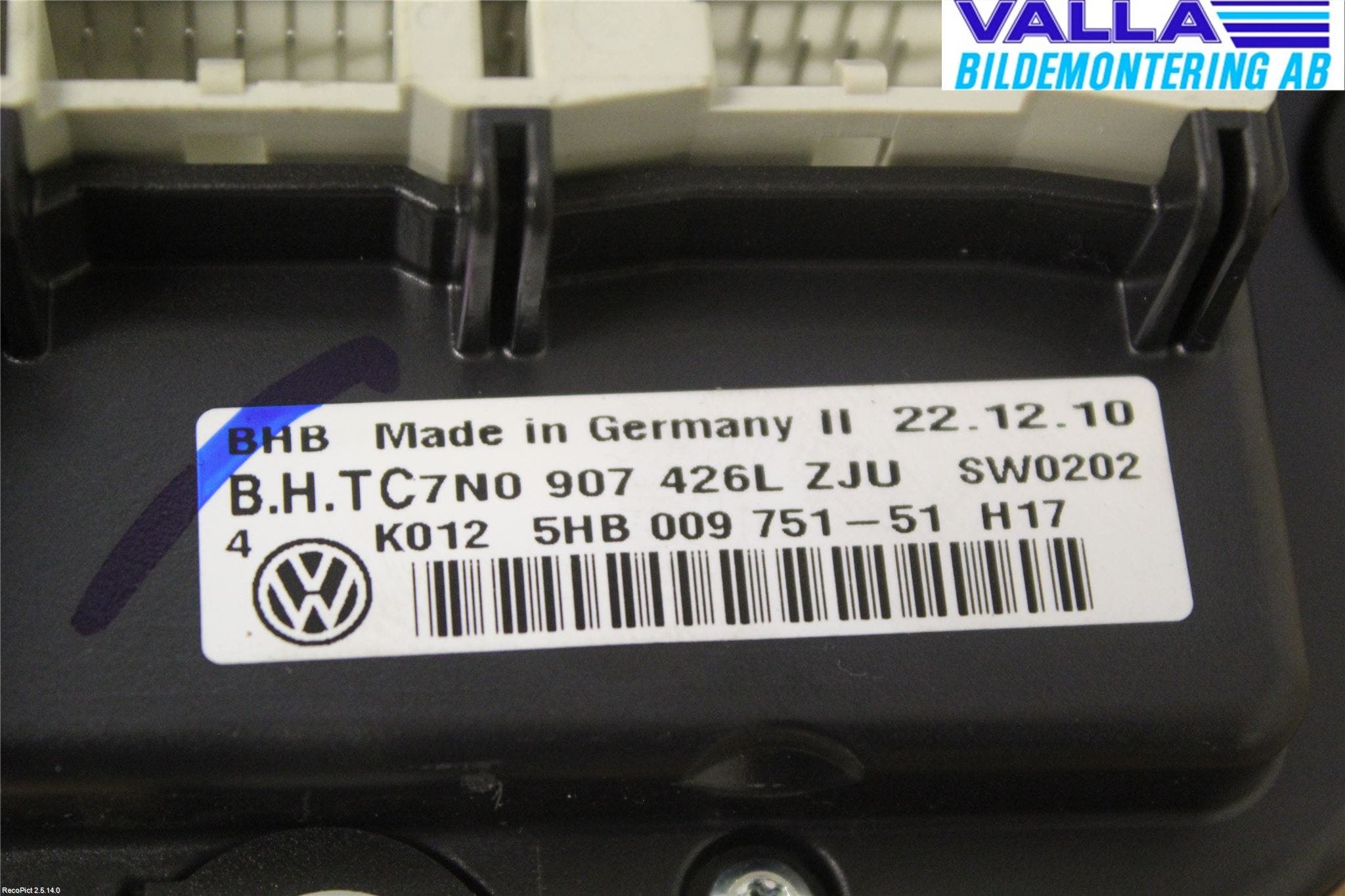 Volkswagen VW PASSAT 11-14 Varmeapparat Panel(Regulering)