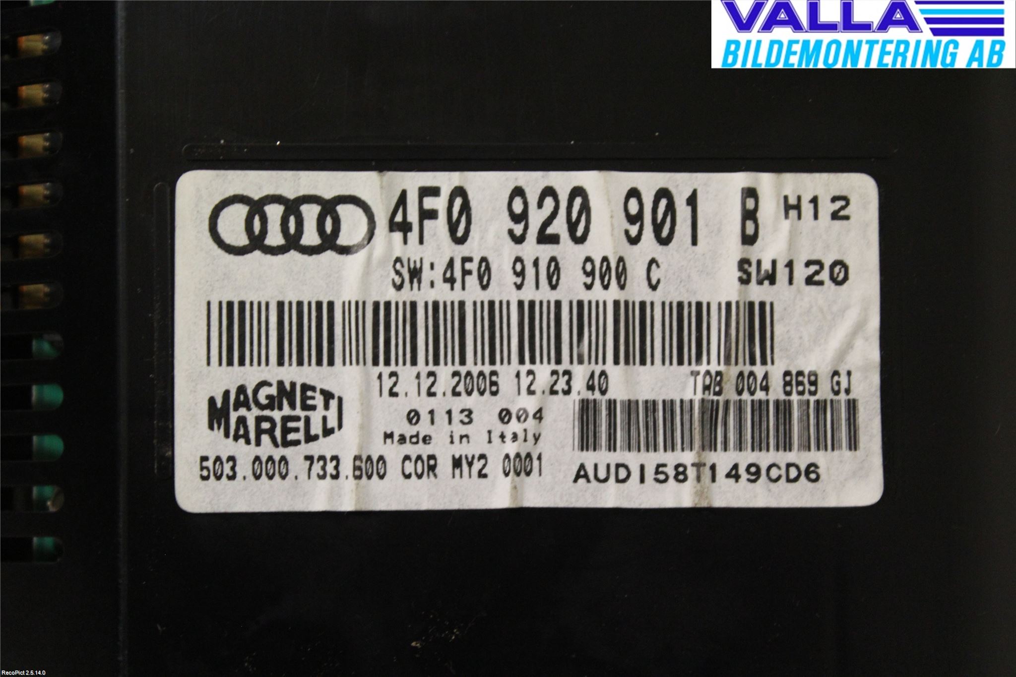 Audi A6/S6     05-11 Instr Kombinert