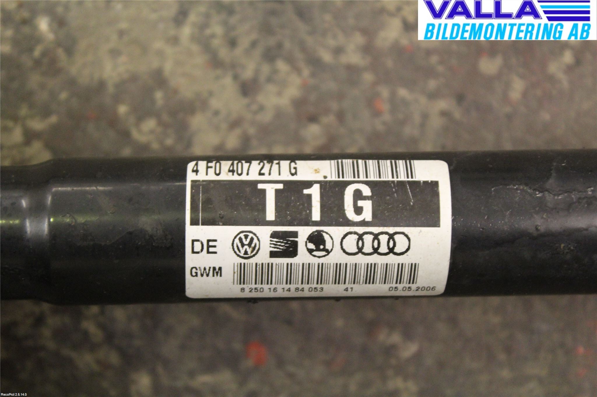 Audi A6/S6     05-11 Drivaksel Foran Kompl Venstre