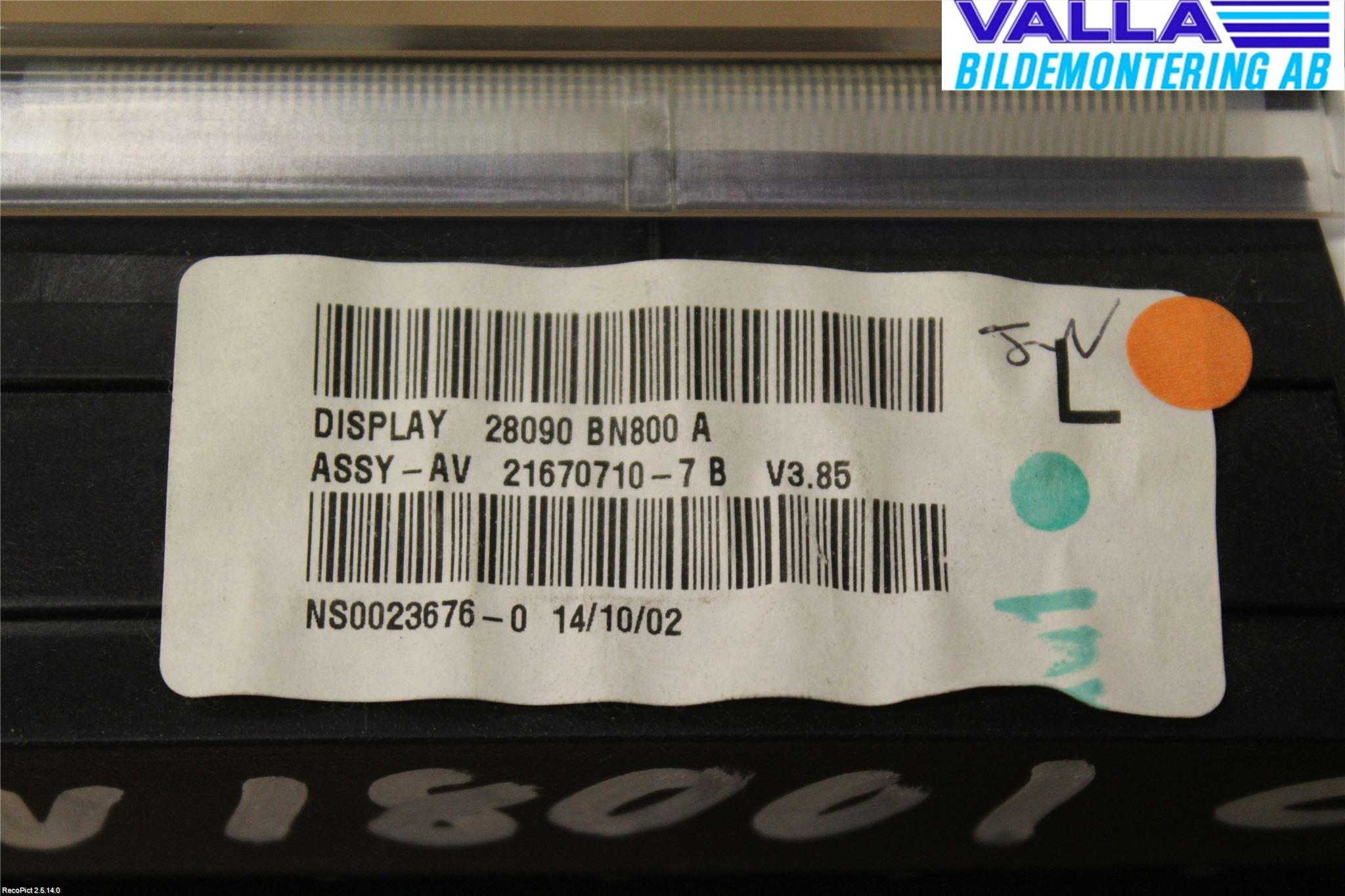 Nissan ALMERA    00-06 Instr Varselys - Display