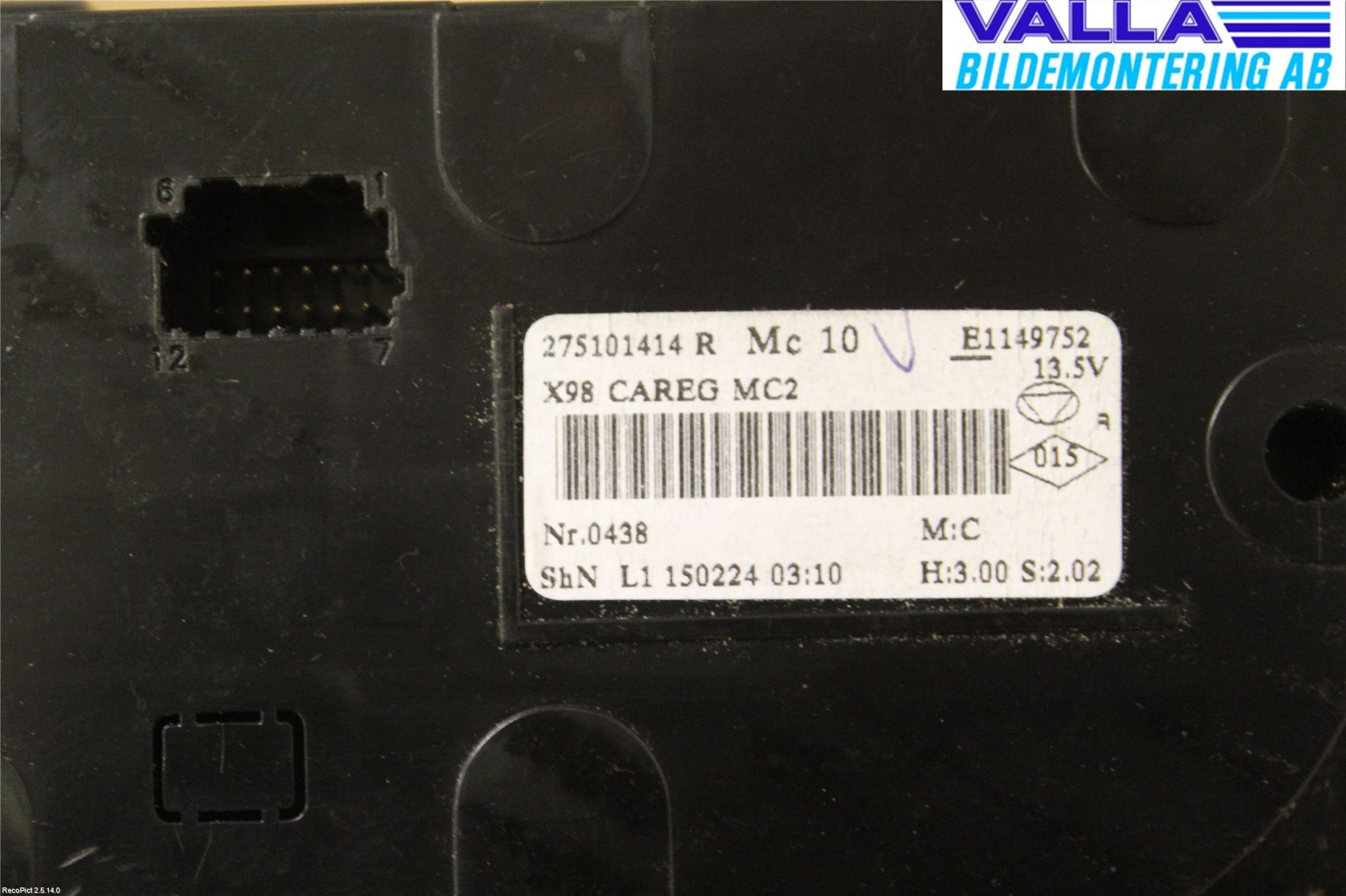 Renault CLIO IV 12-16 Varmeapparat Panel(Regulering)