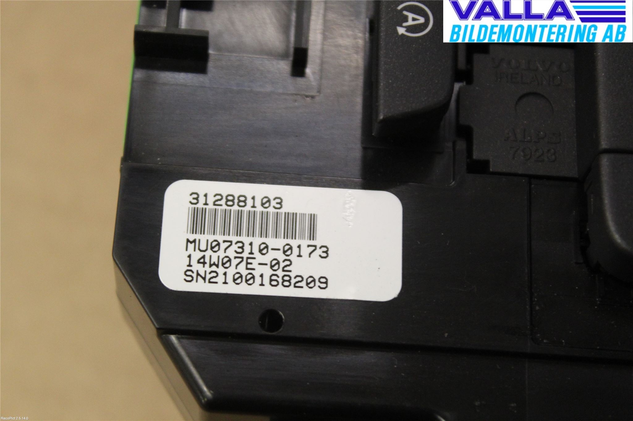 Volvo V40 CROSS COUNTRY 13-19 Varmeapparat Panel(Regulering)