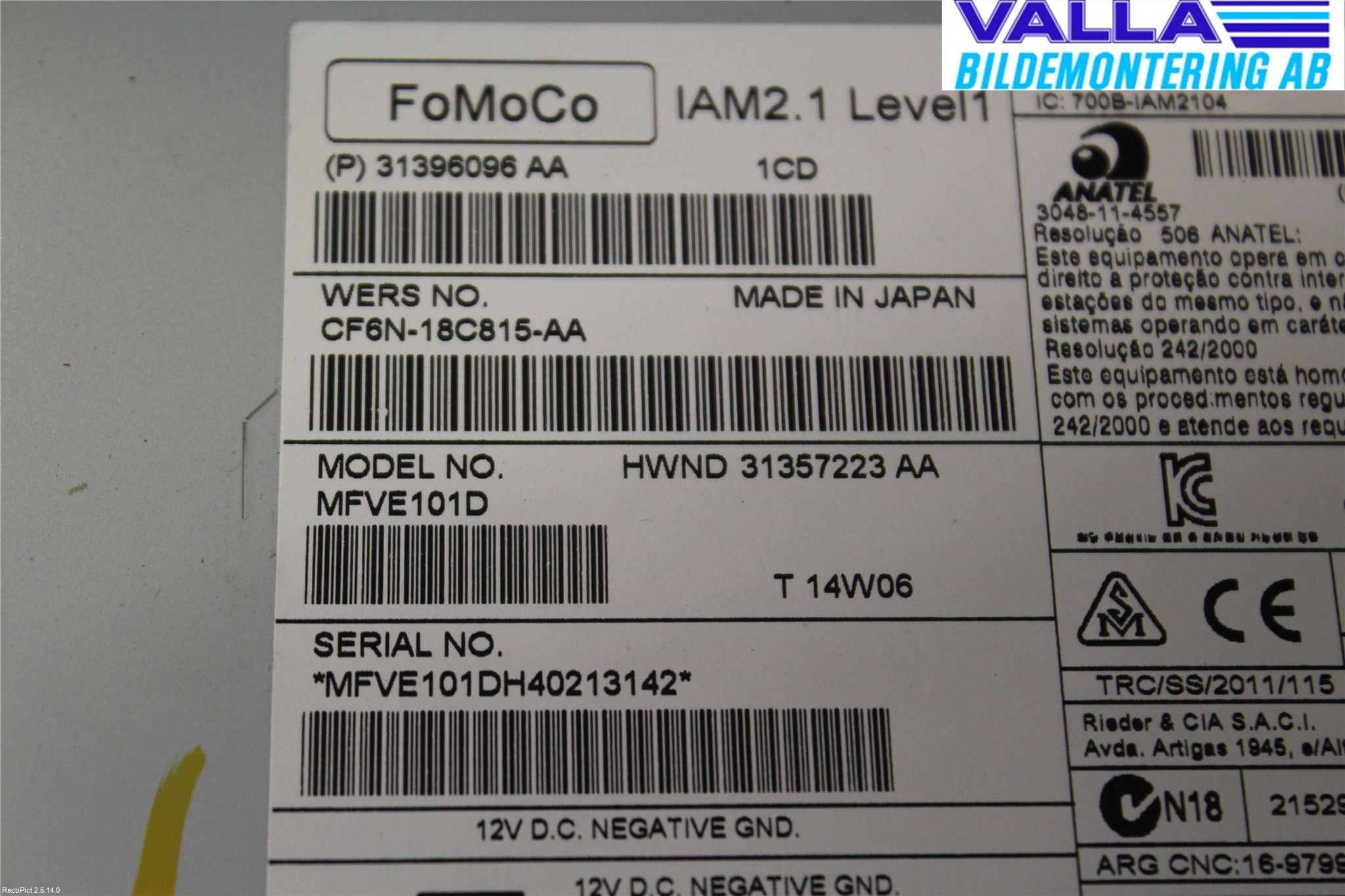 Volvo V40 CROSS COUNTRY 13-19 Stereo Radio Med Cd