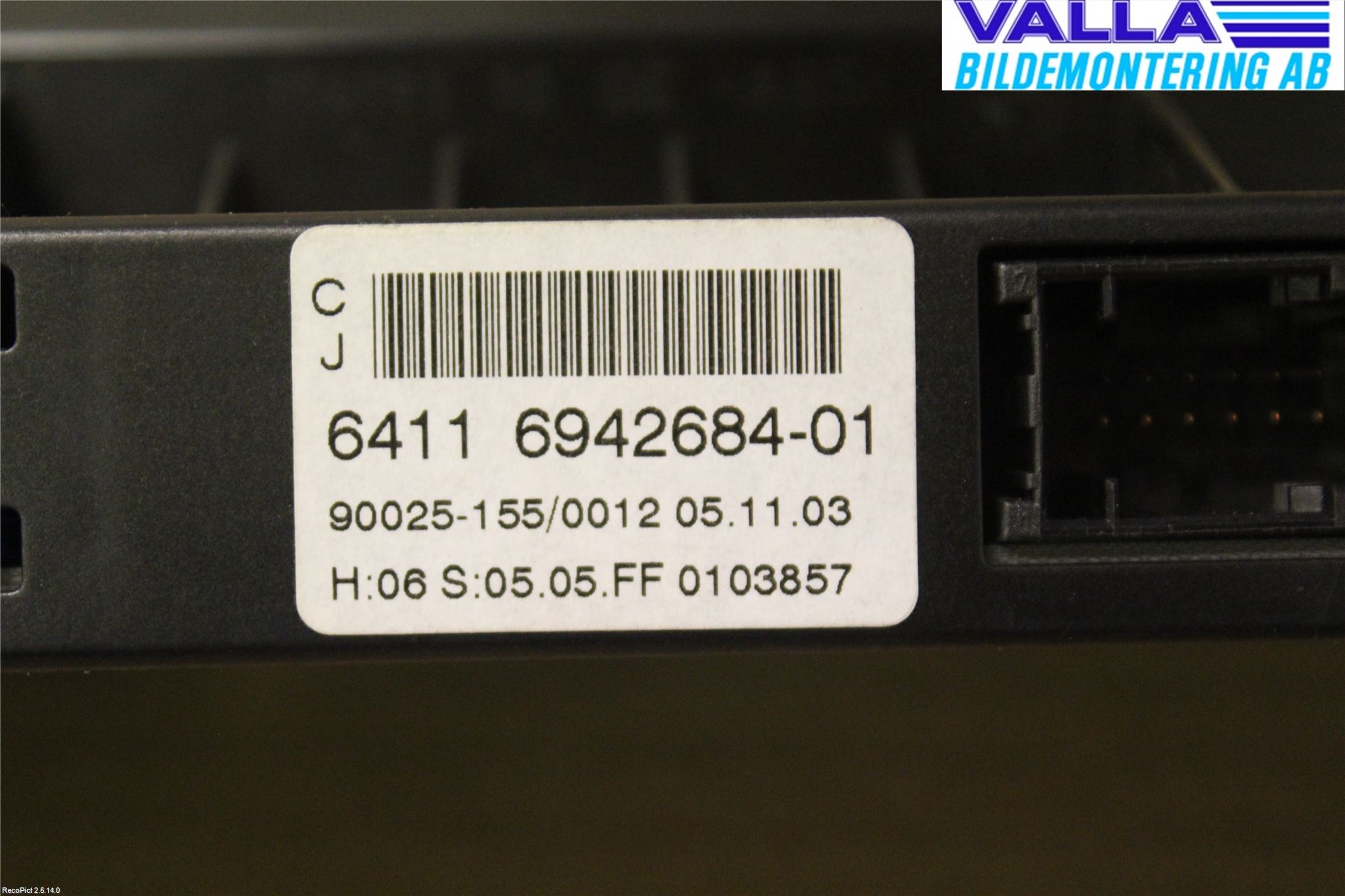 BMW 5 E60/61 Sed/Tou 02-10 Varmeapparat Panel(Regulering)