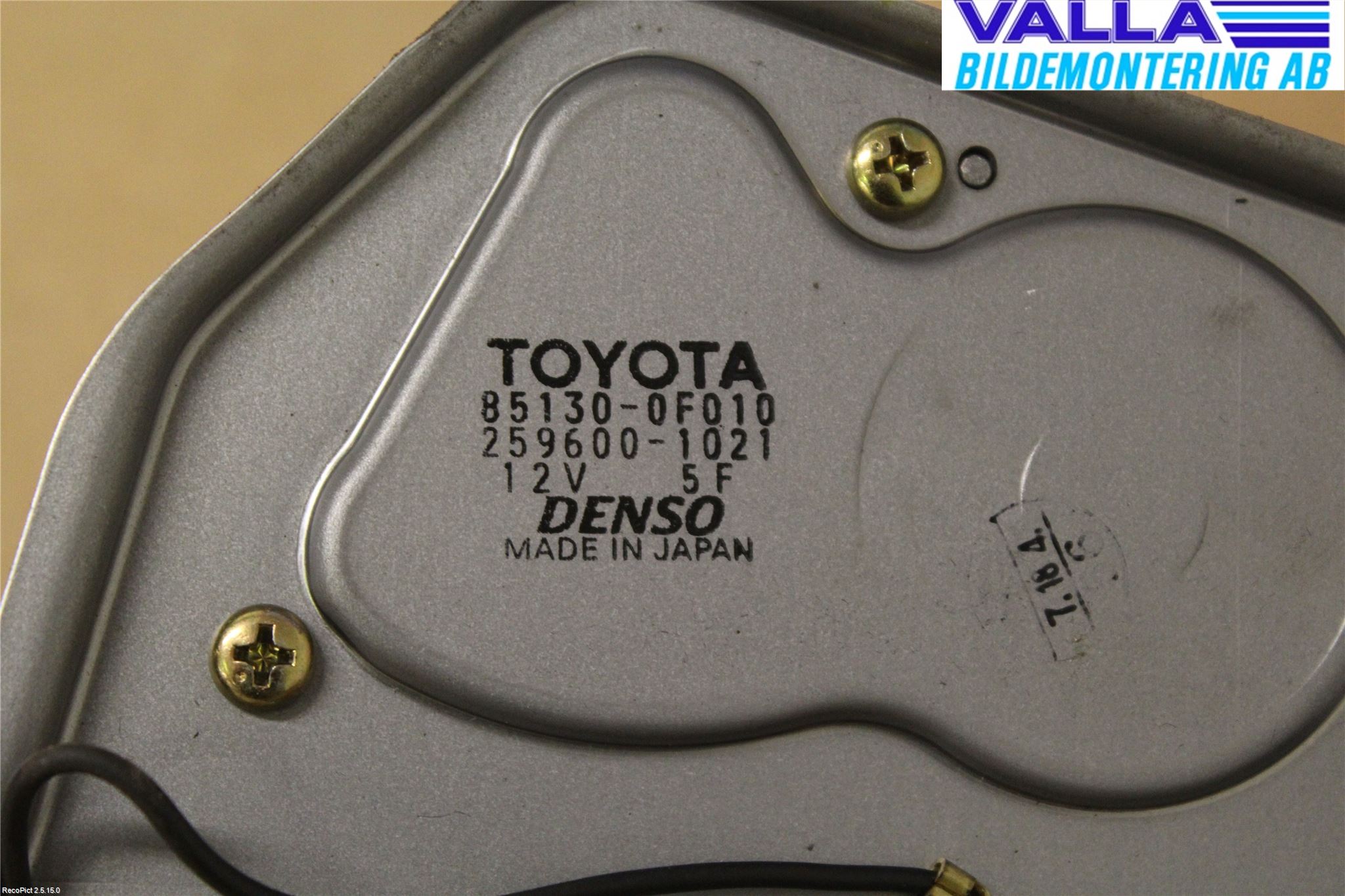 Toyota COROLLA VERSO 04-07 Viskermotor Bakluke