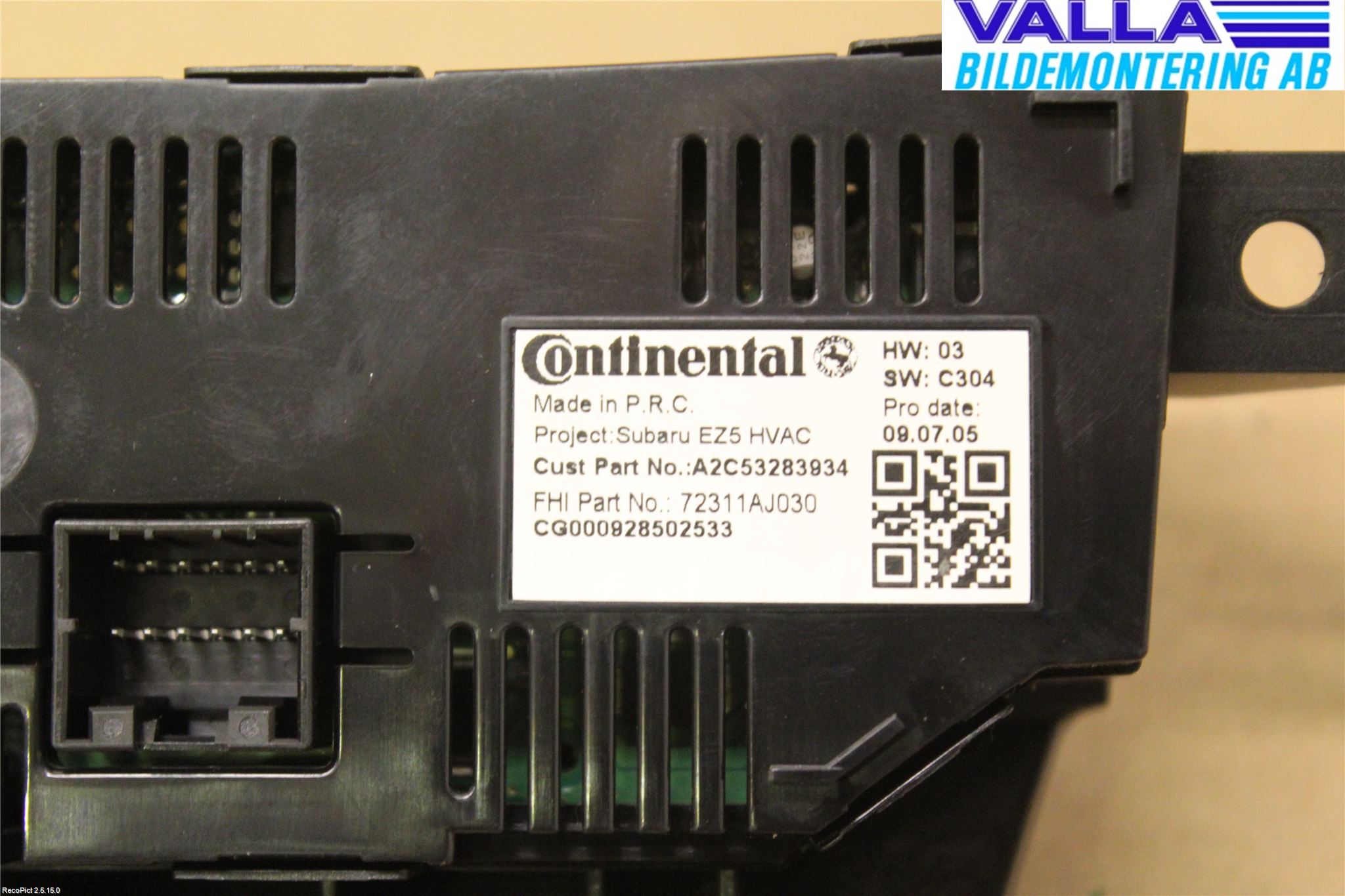 Subaru OUTBACK 10-15 Varme Ac Betjening-Display
