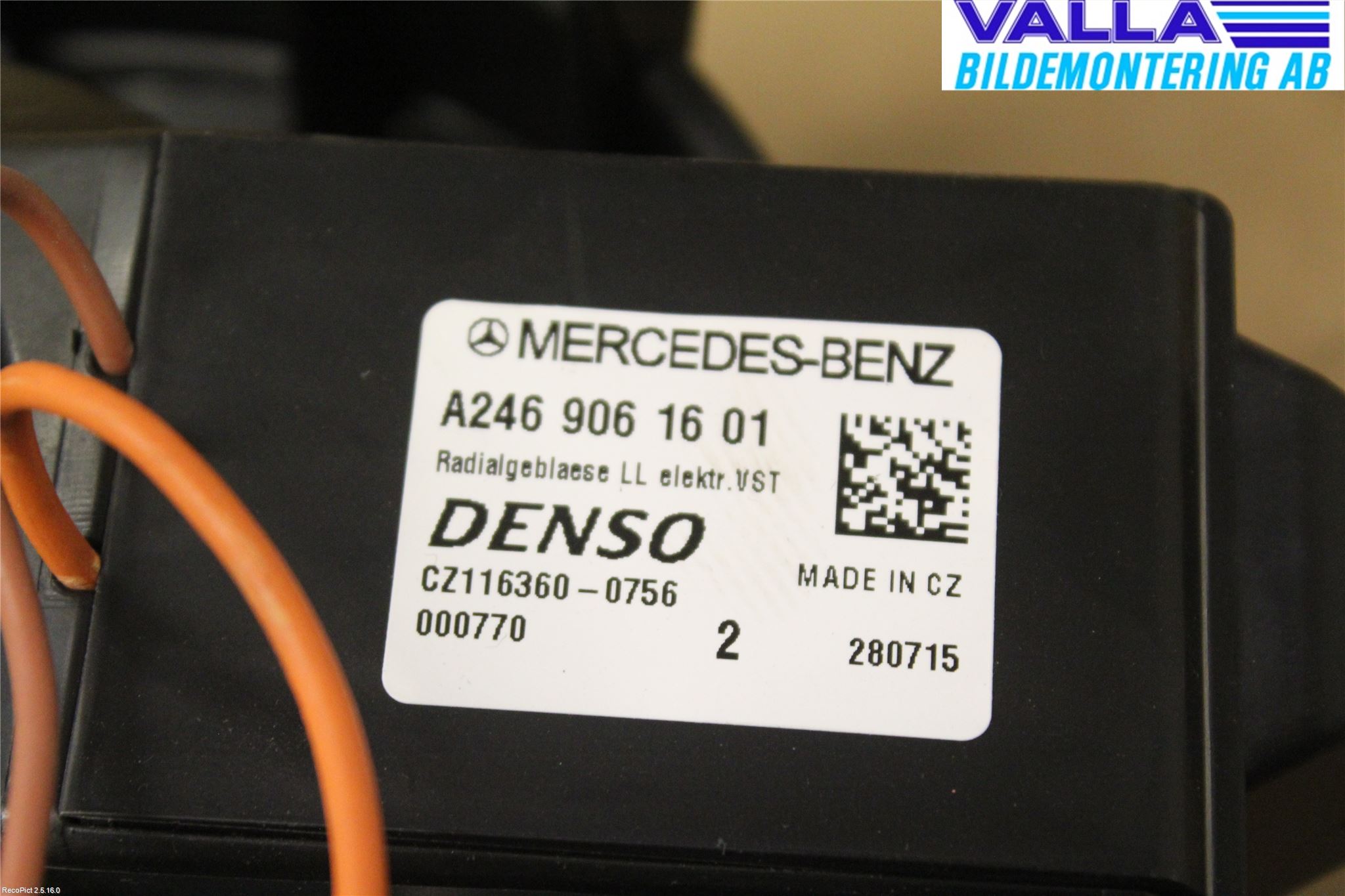 Mercedes-Benz MB CLA-KLASS (C117/X117) 13-19 Varmeapparat Viftemotor