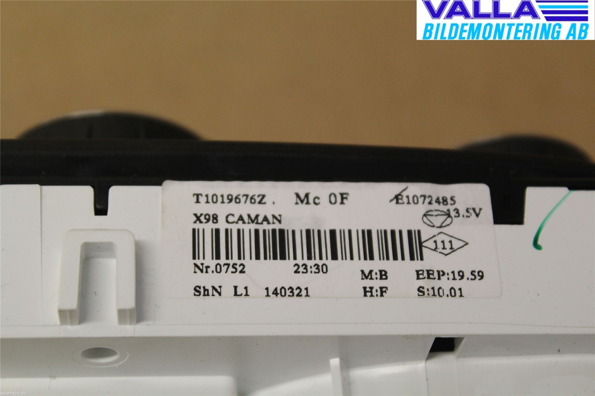 Renault CLIO IV 12-16 Varmeapparat Panel(Regulering)