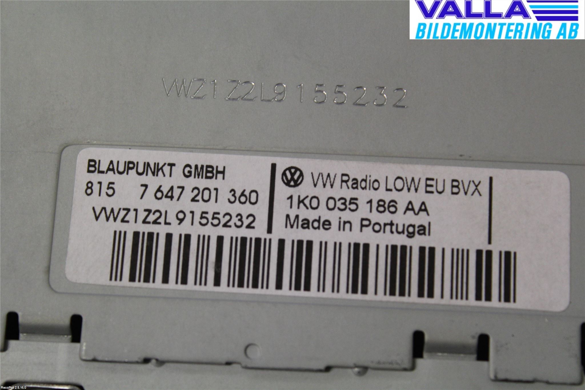 Volkswagen VW PASSAT 11-14 Stereo Radio Med Cd