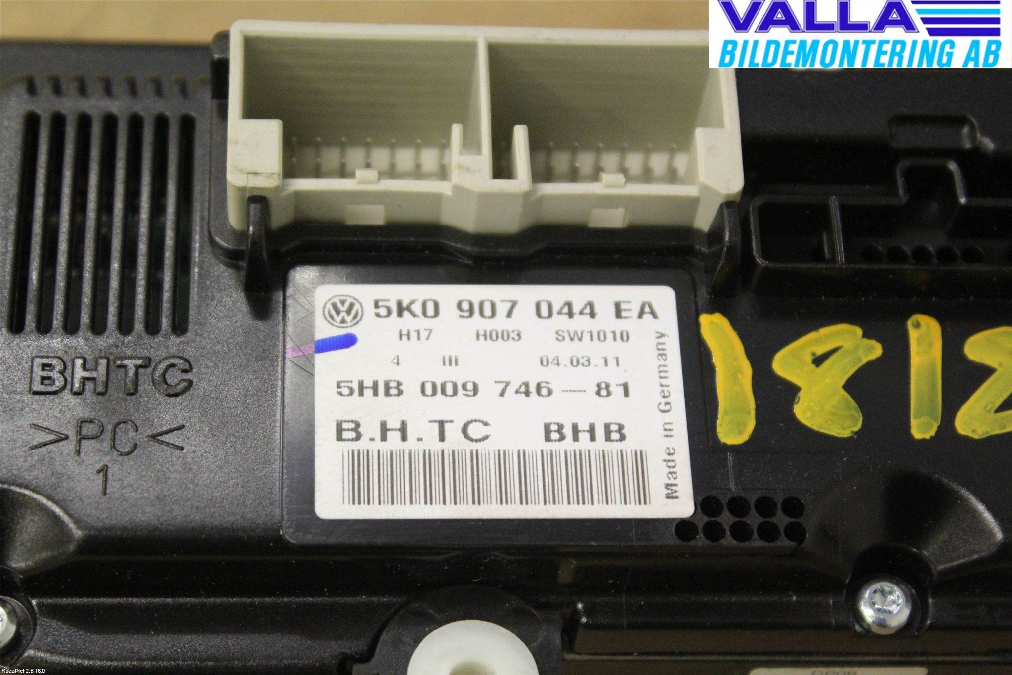 Volkswagen VW PASSAT 11-14 Varmeapparat Panel(Regulering)