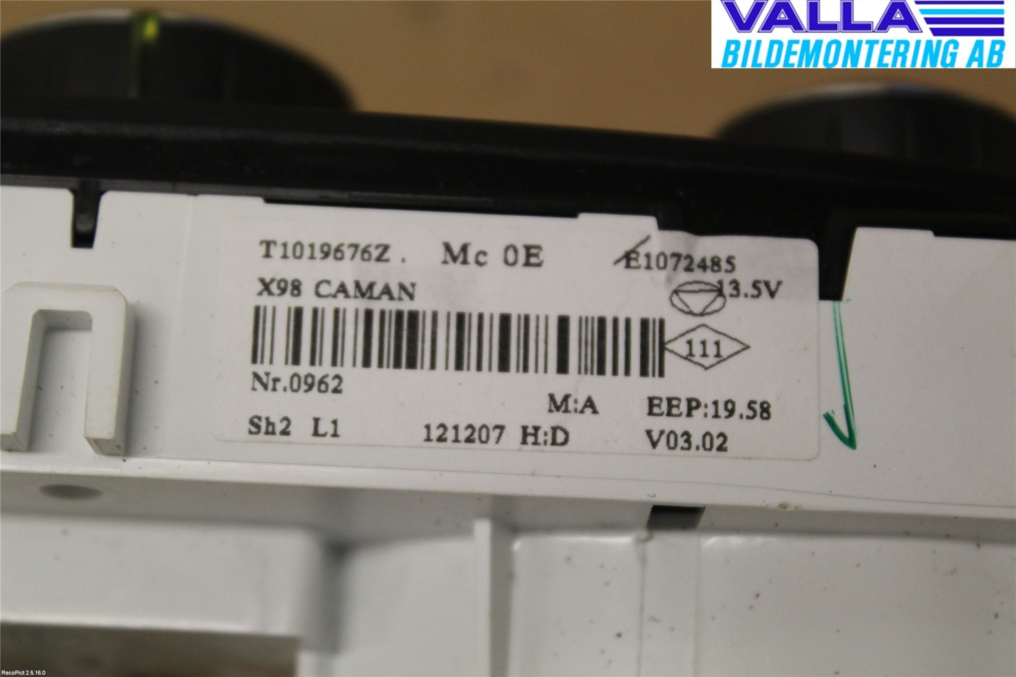 Renault CLIO IV 12-16 Varmeapparat Panel(Regulering)