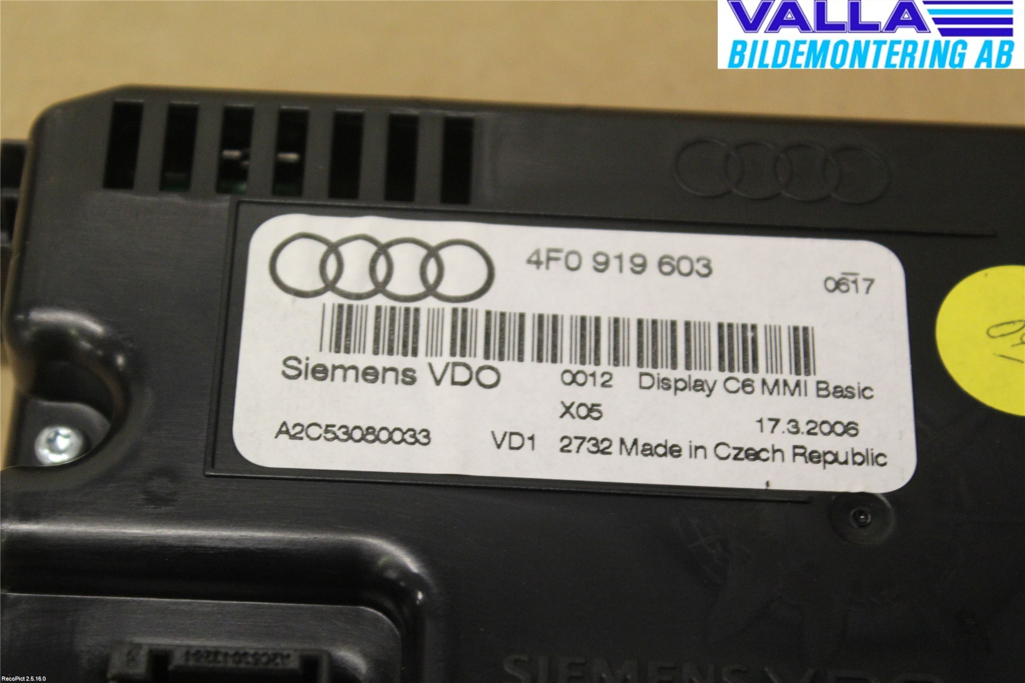 Audi A6/S6     05-11 Multifunktionsdisplay