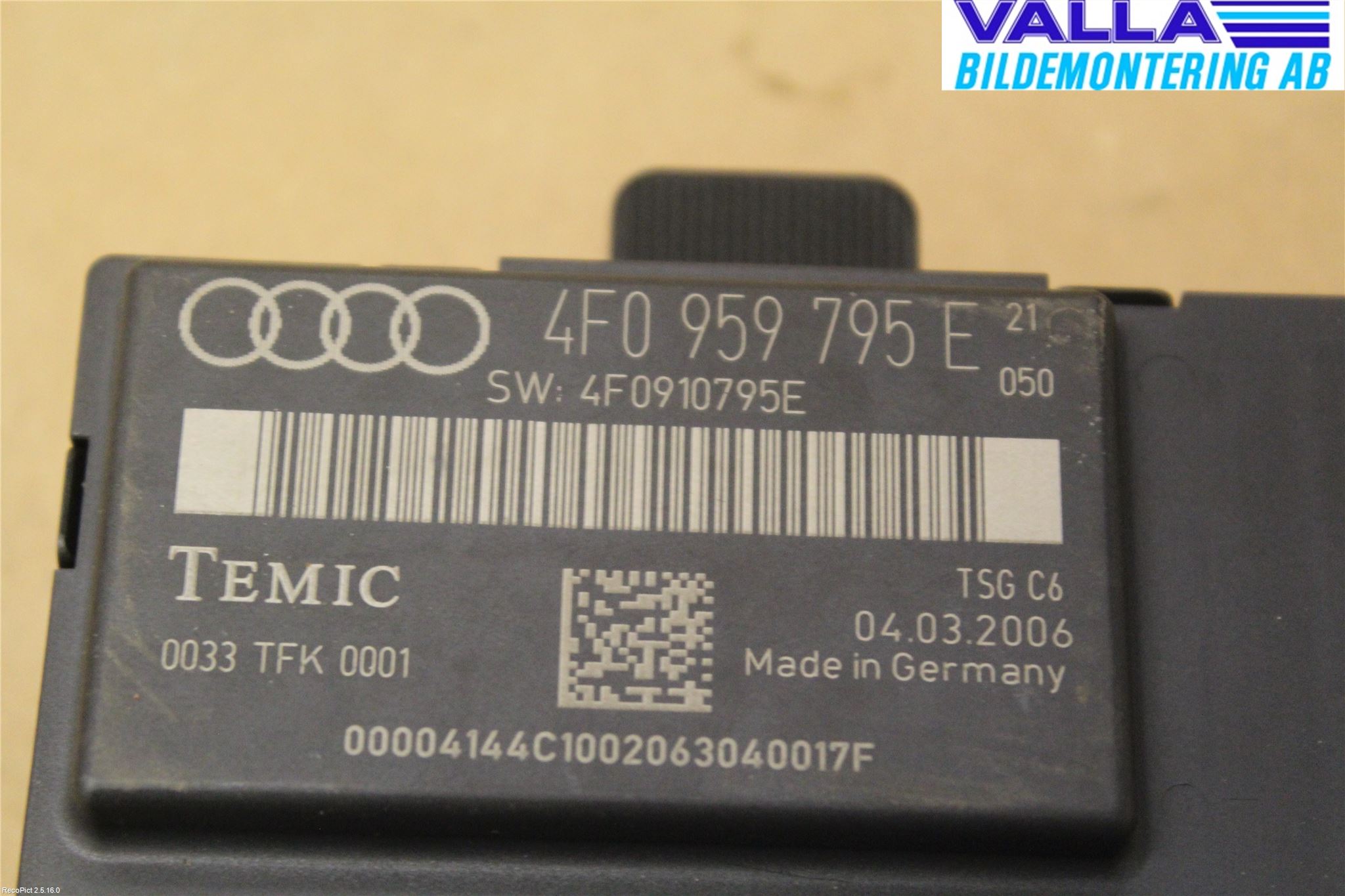 Audi A6/S6     05-11 Styreenhet Dør