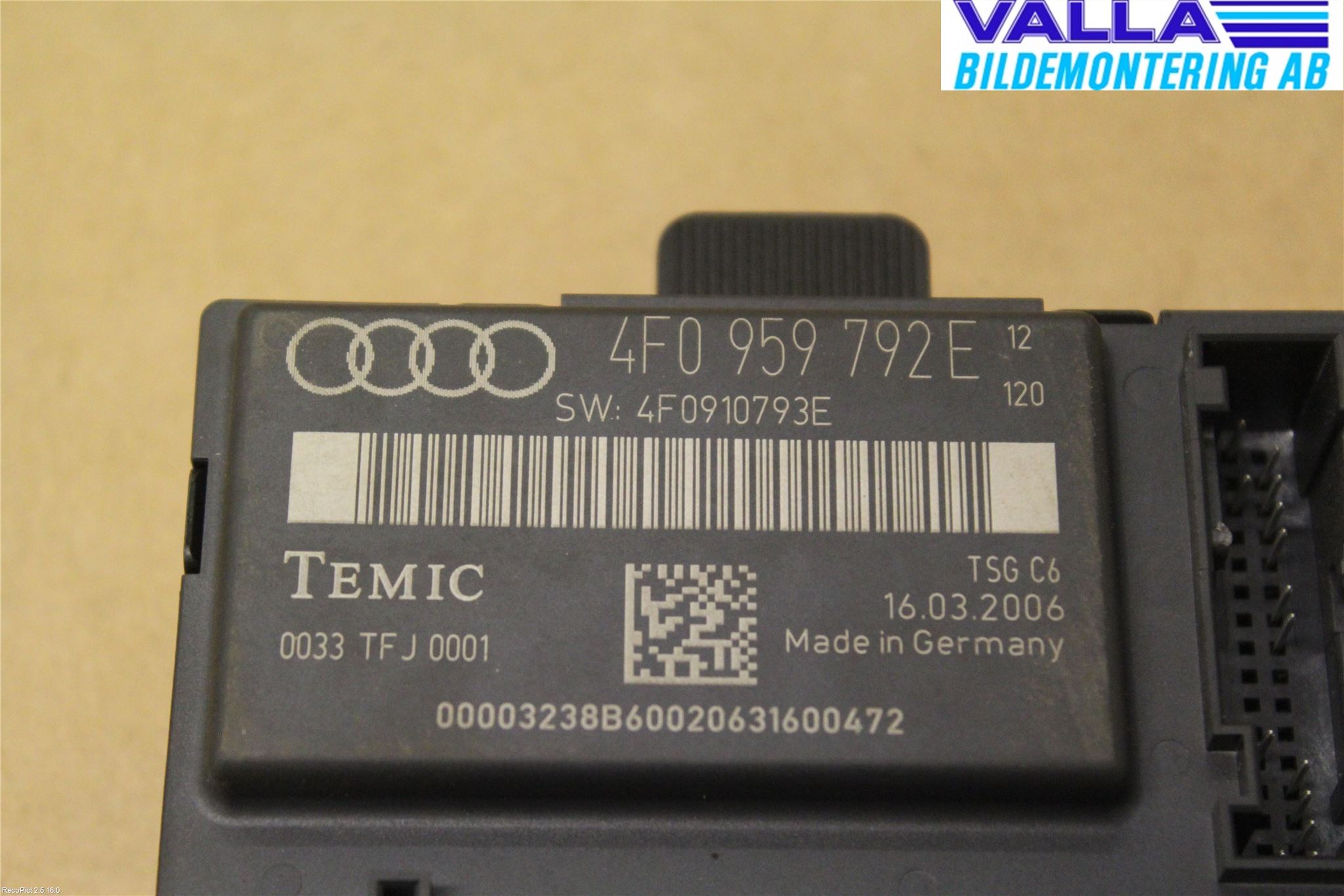 Audi A6/S6     05-11 Styreenhet Dør