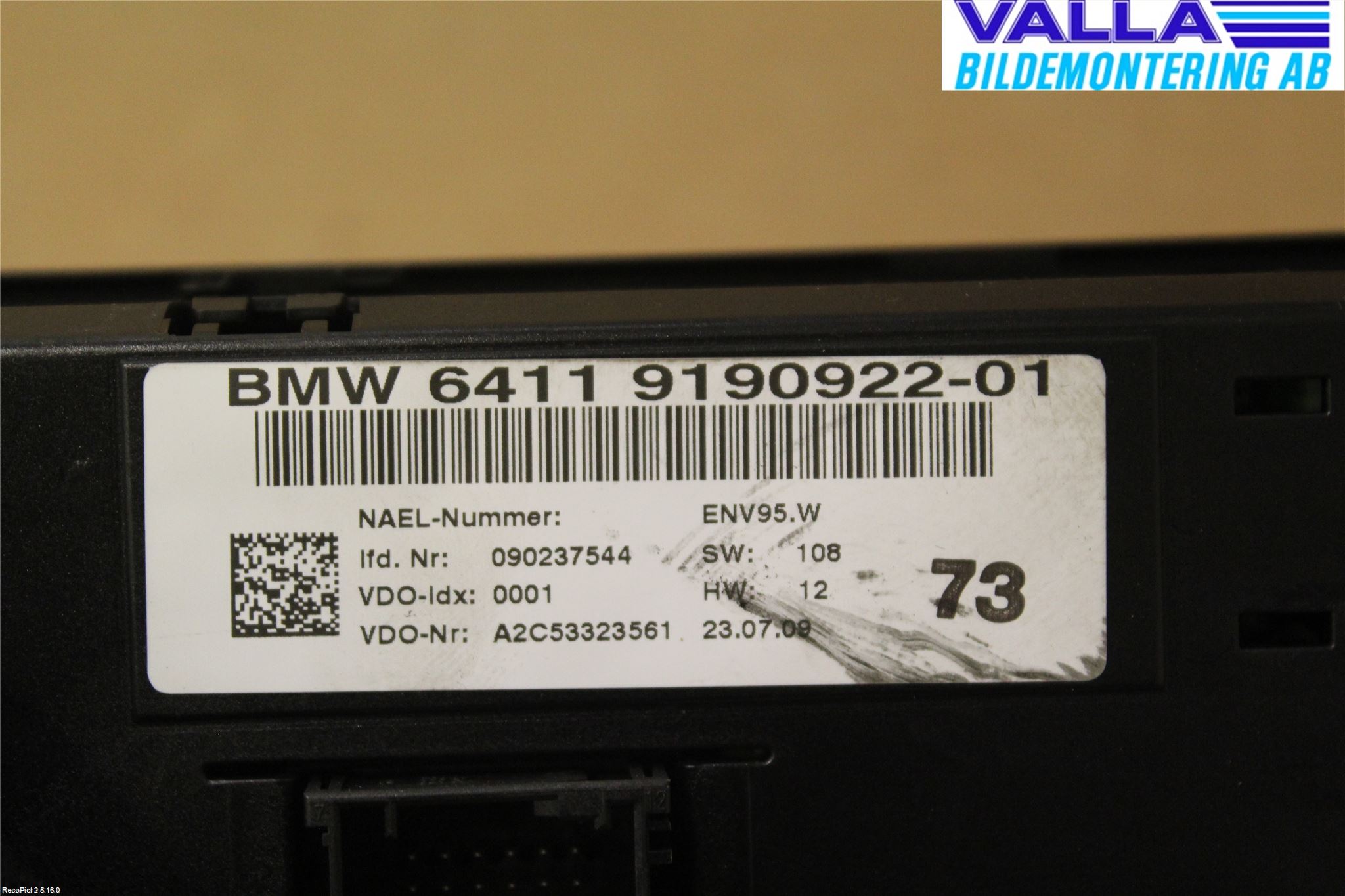 BMW 1 E87/81 5D/3D 03-11 Varmeapparat Panel(Regulering)