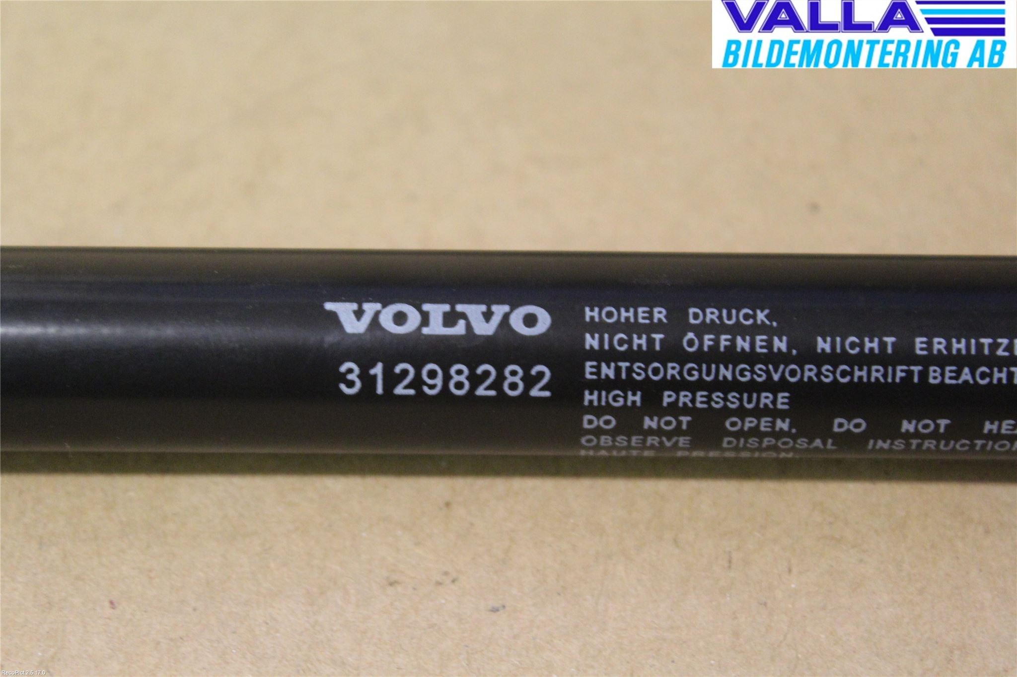 Volvo V40 12-19 Panser Demper-Gassfjær