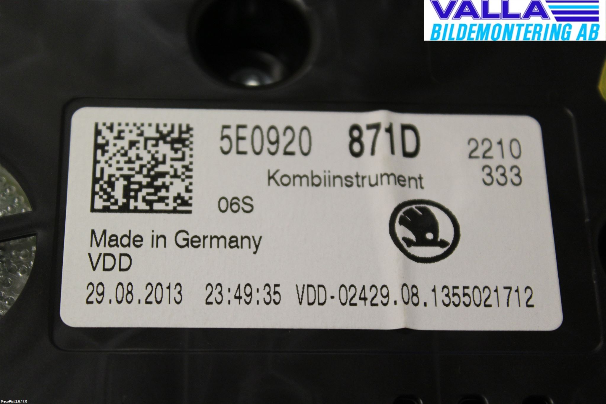 Skoda OCTAVIA (5E) 13-20 Instr Kombinert