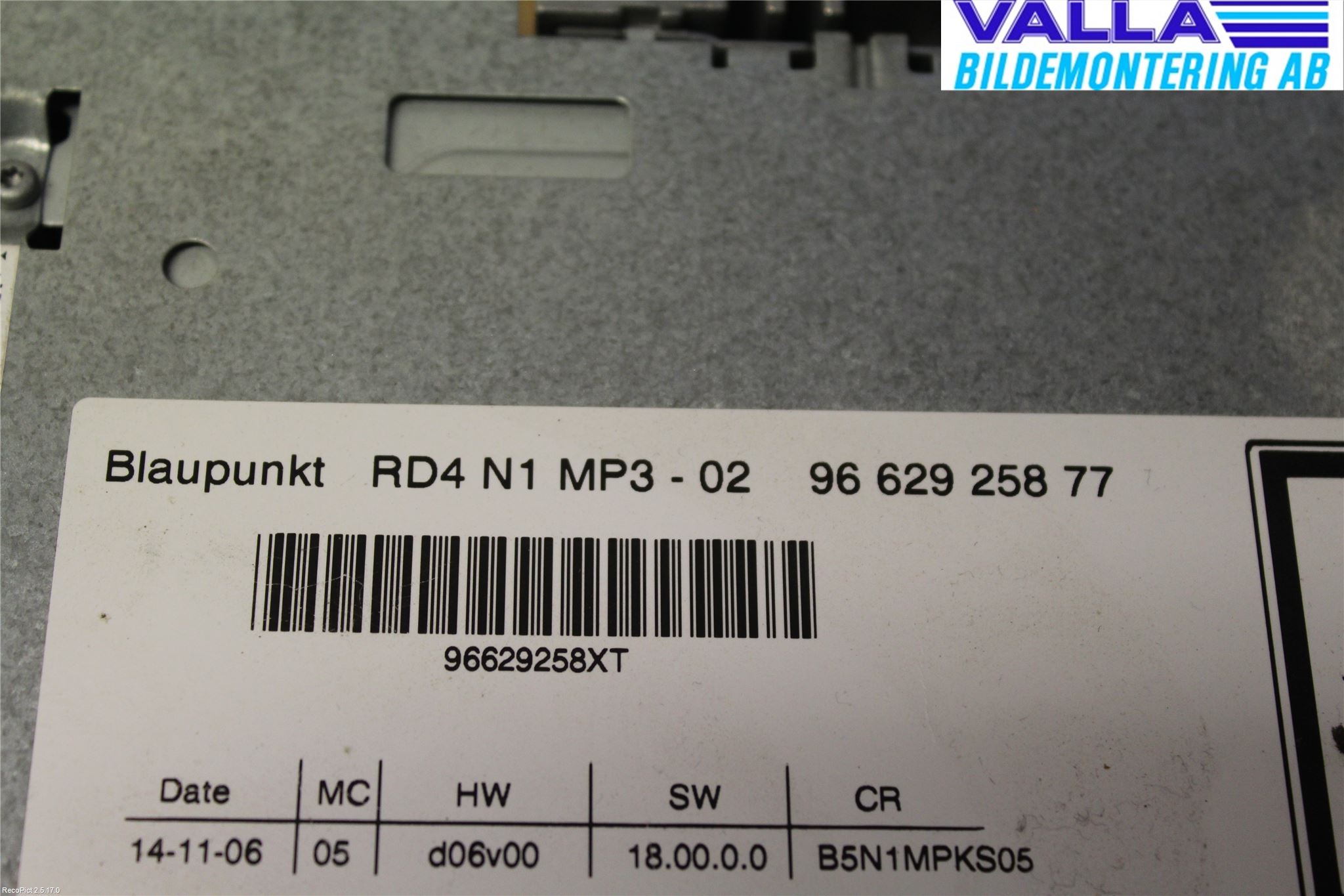 Citroen C4 I   05-10 Stereo Radio Med Cd