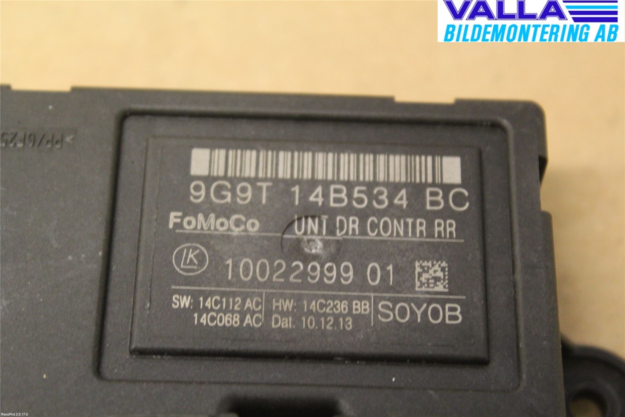 Volvo V70 14-16 Styreenhet Dør