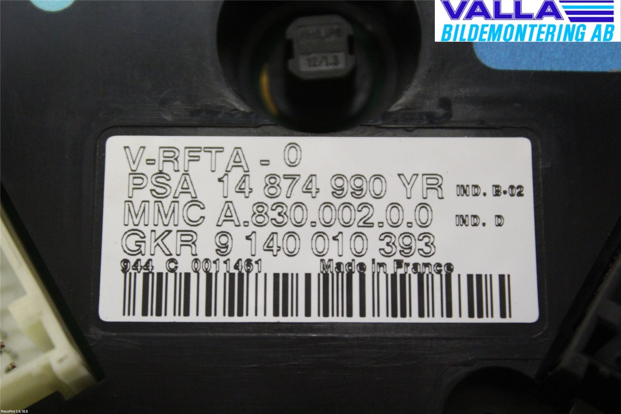 Citroen C8 Varmeapparat Panel(Regulering)