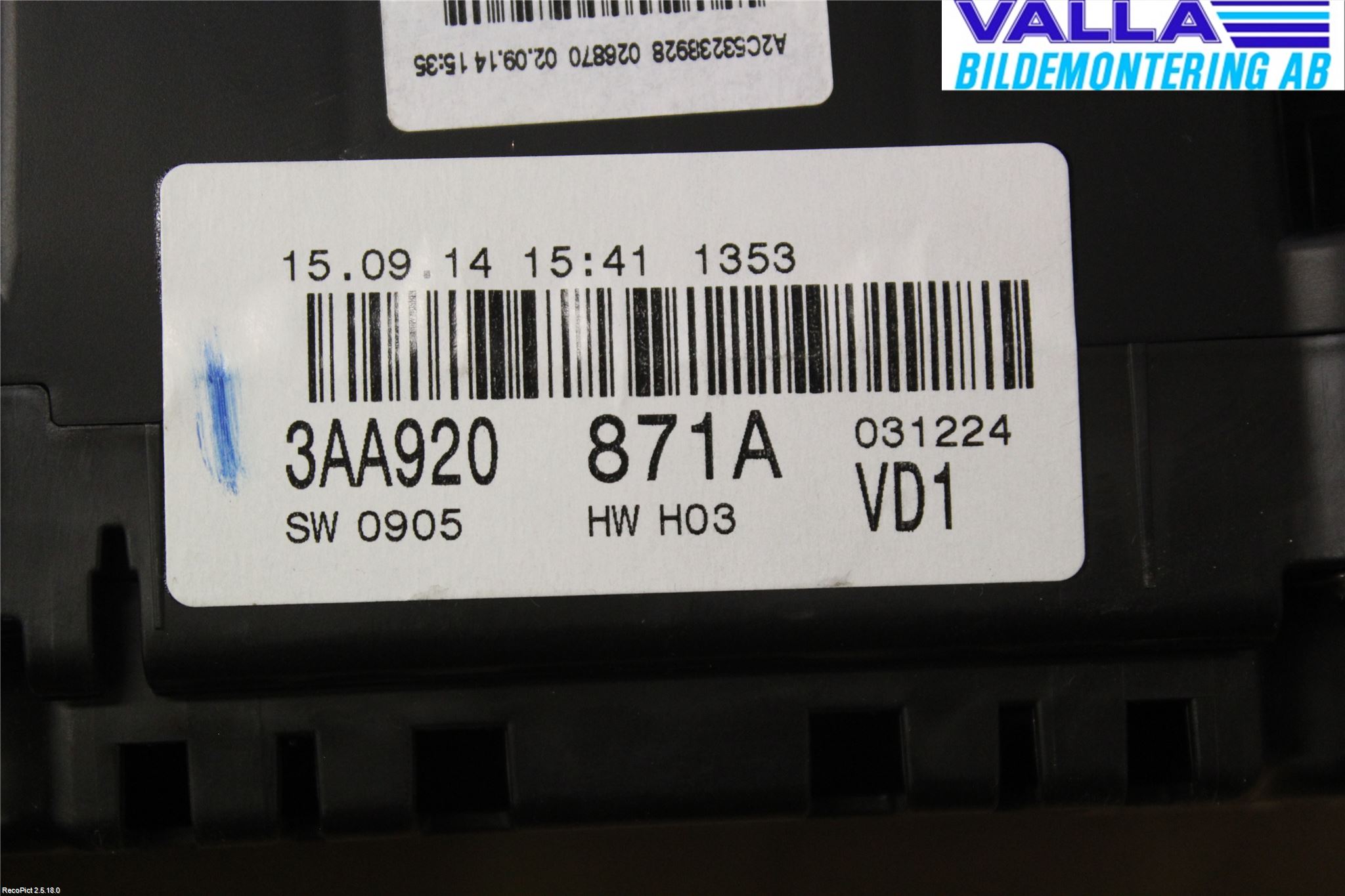Volkswagen VW PASSAT 11-14 Instr Kombinert