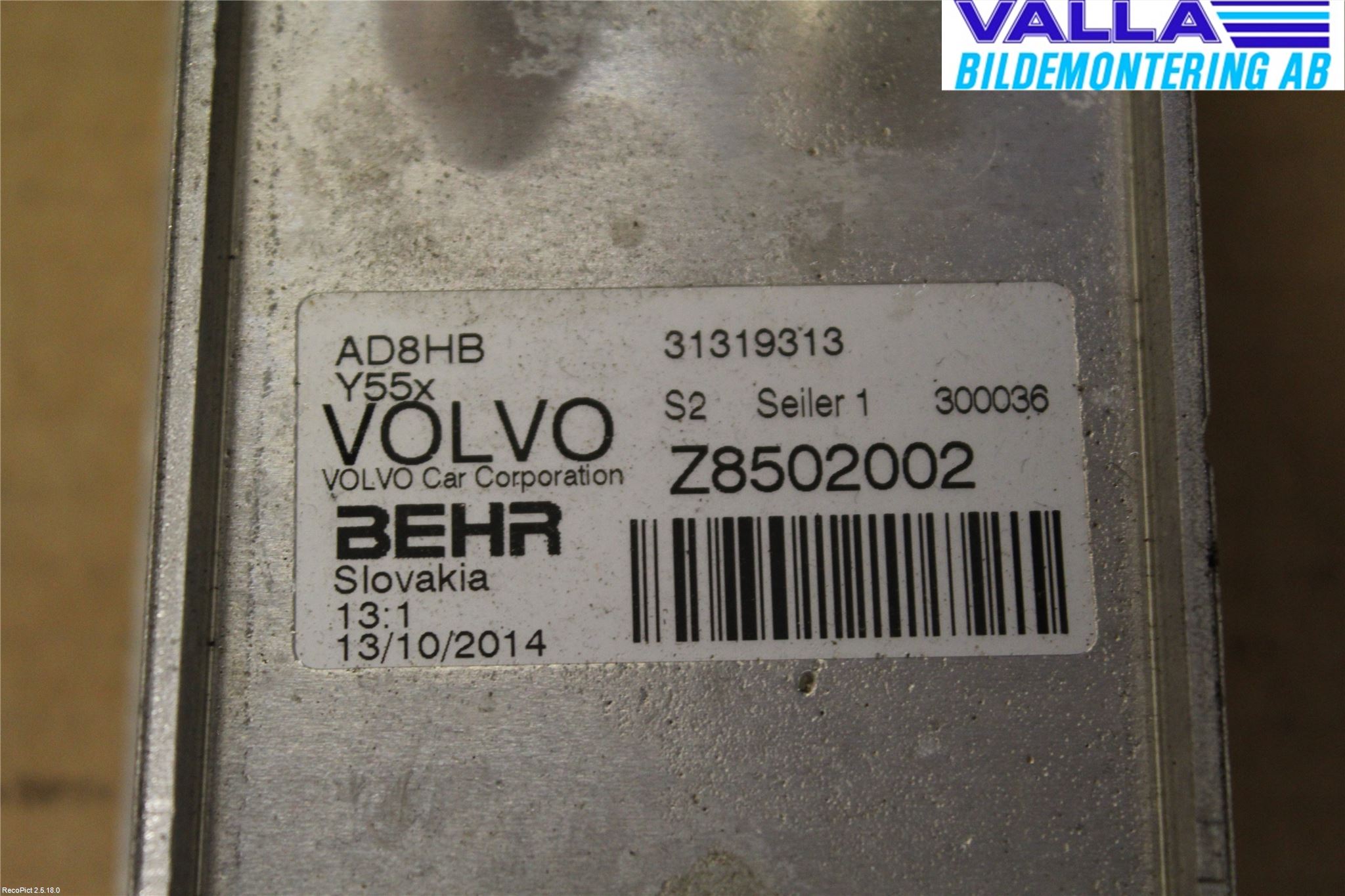 Volvo V40 12-19 Radiator Oljekjøler Automatgea