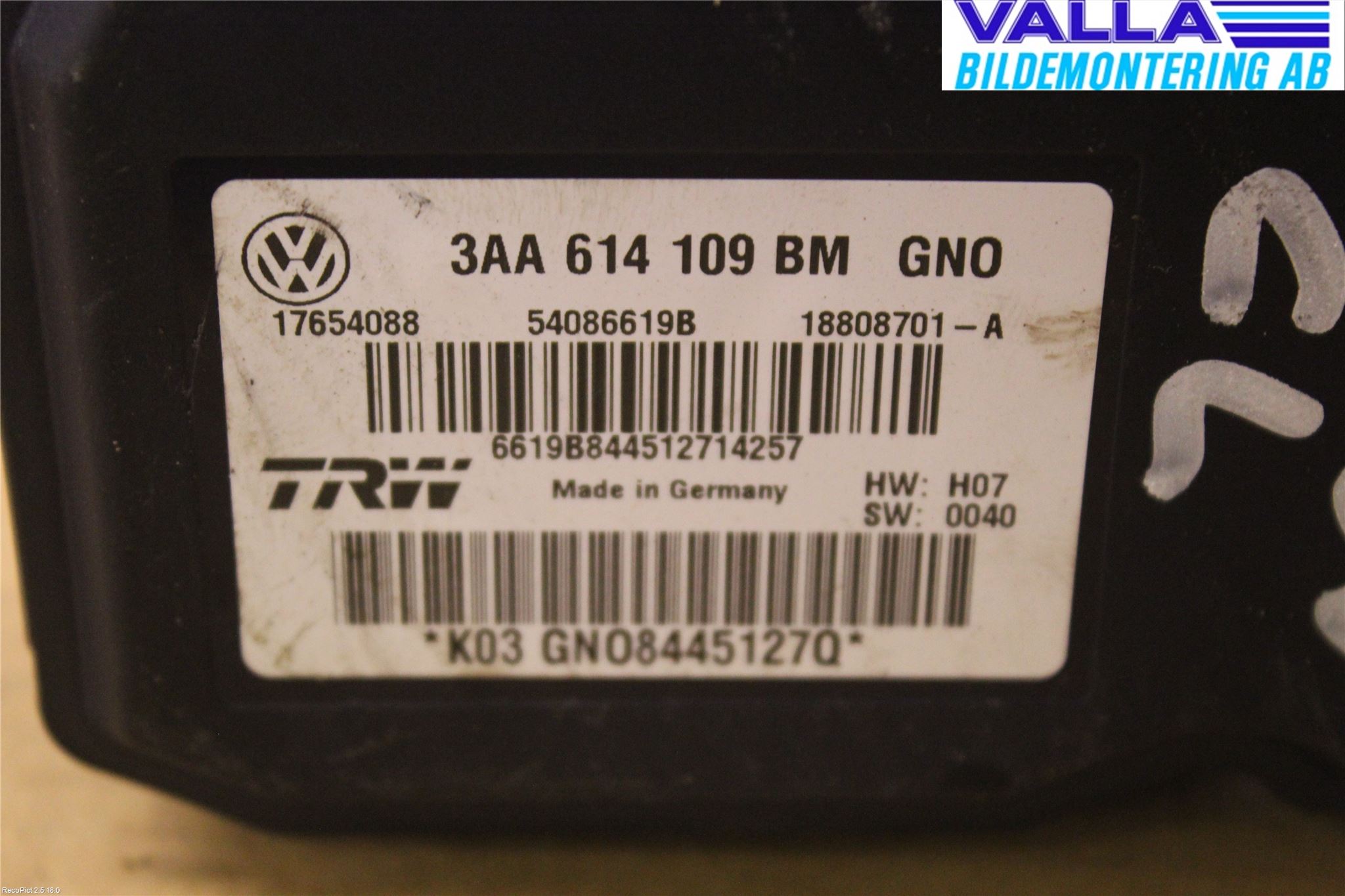 Volkswagen VW PASSAT 11-14 Abs Hydraulikkaggregat
