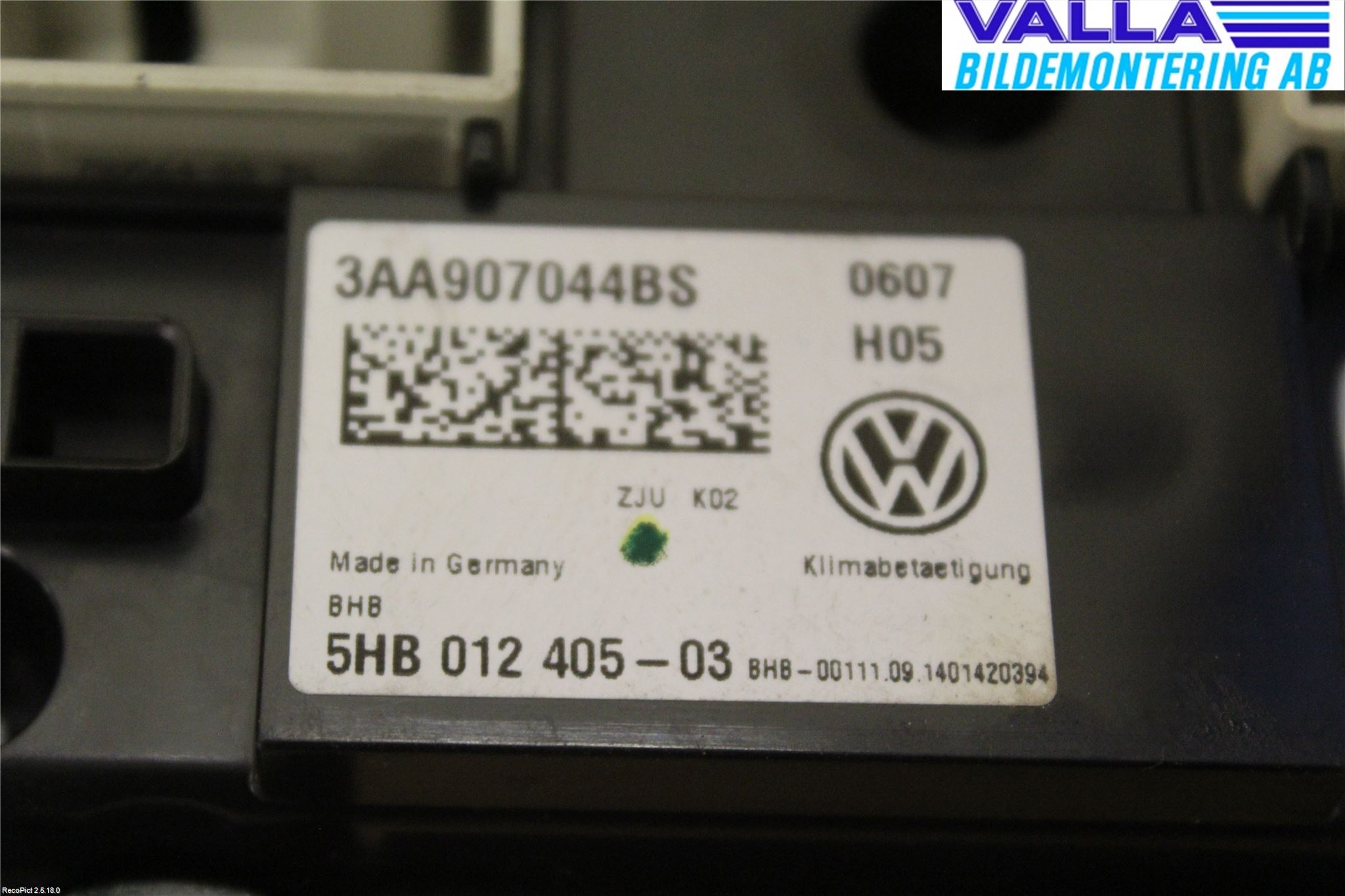 Volkswagen VW PASSAT 11-14 Varmeapparat Panel(Regulering)