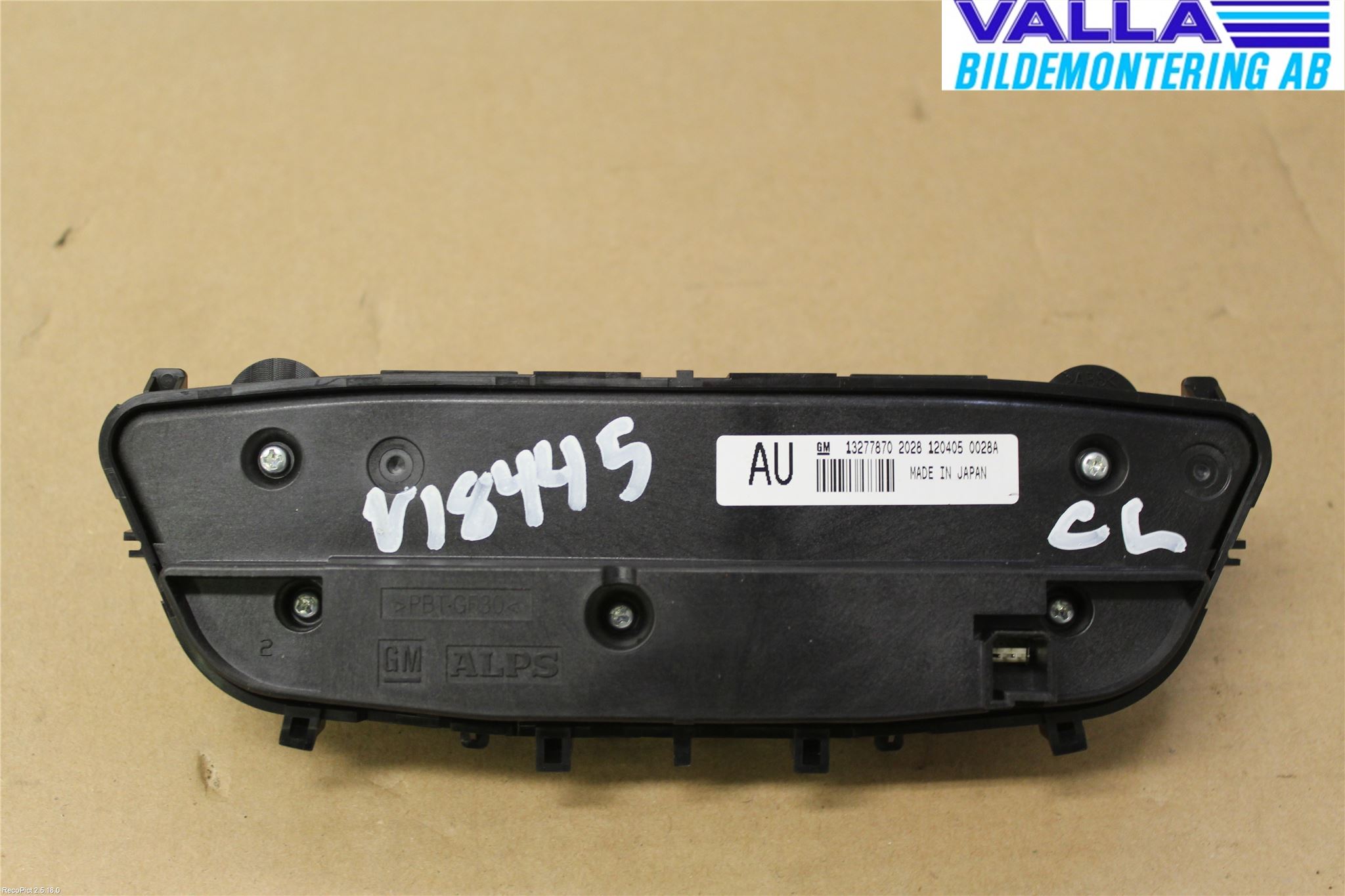 Opel INSIGNIA 09-16 Varmeapparat Panel(Regulering)