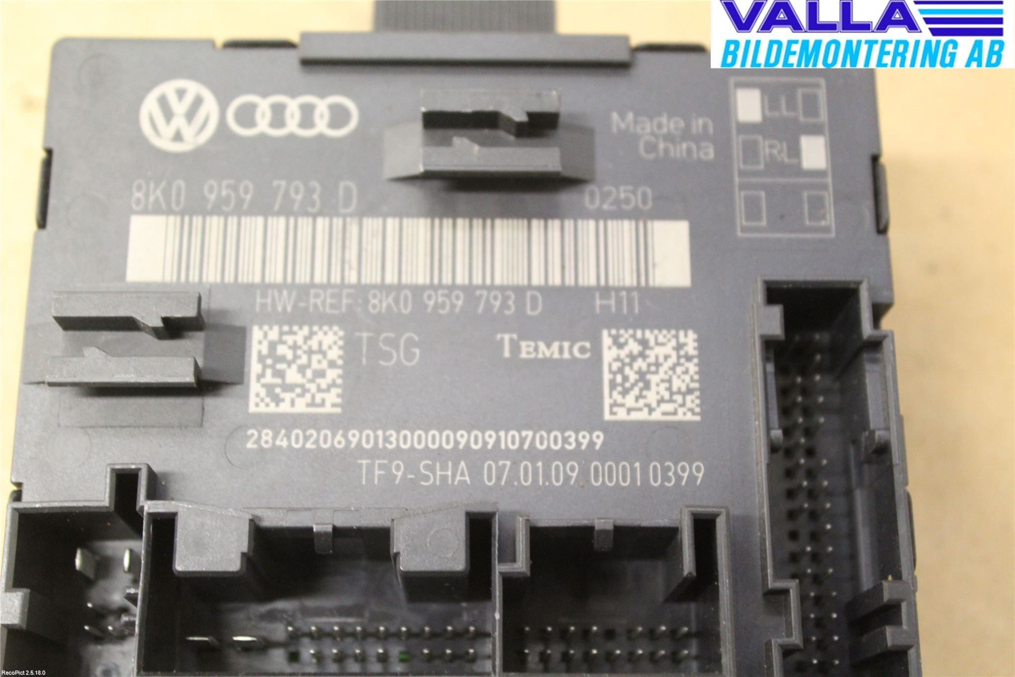 Audi A4/S4 08-11 Styreenhet Dør