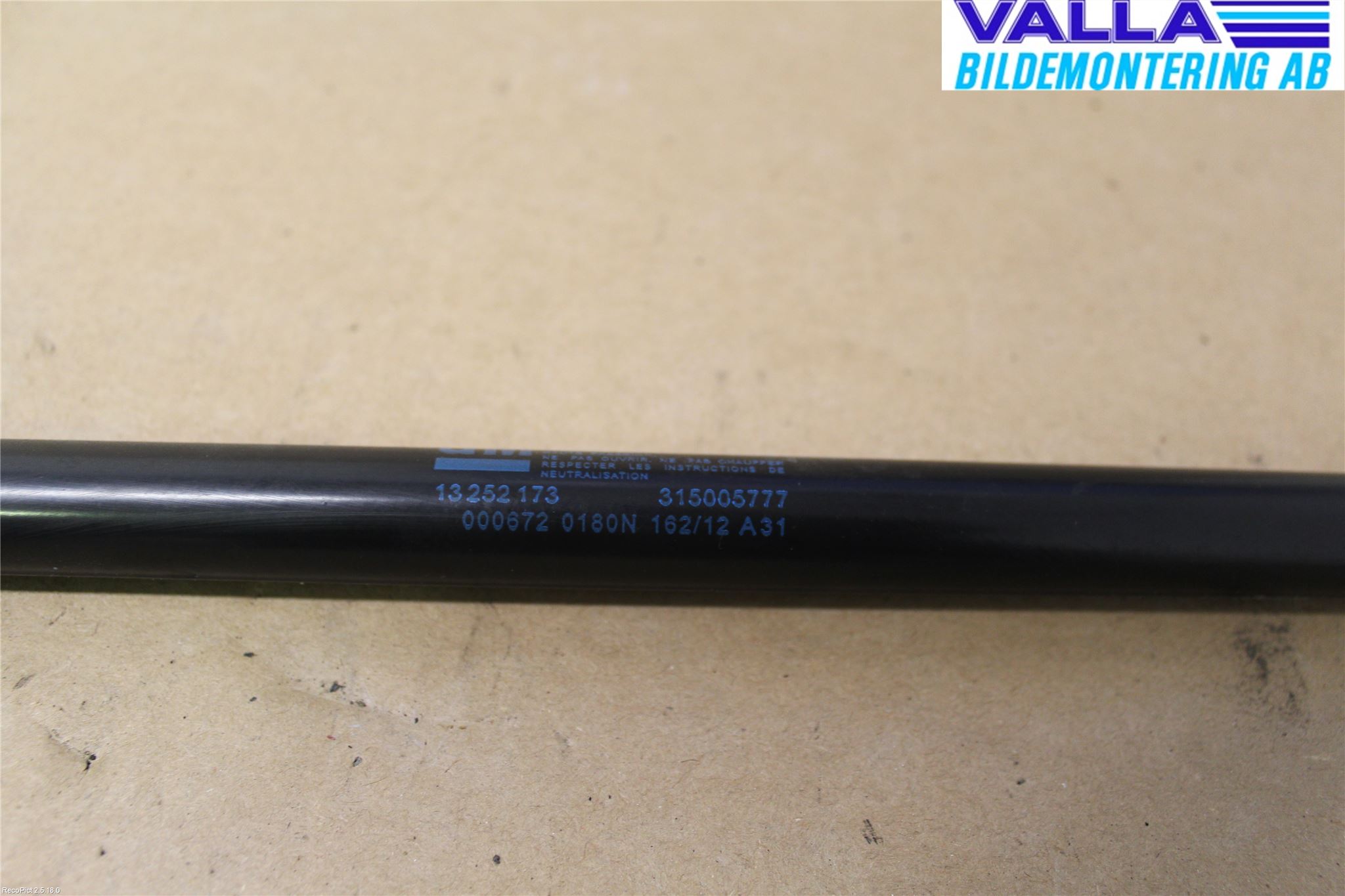 Opel INSIGNIA 09-16 Panser Demper-Gassfjær