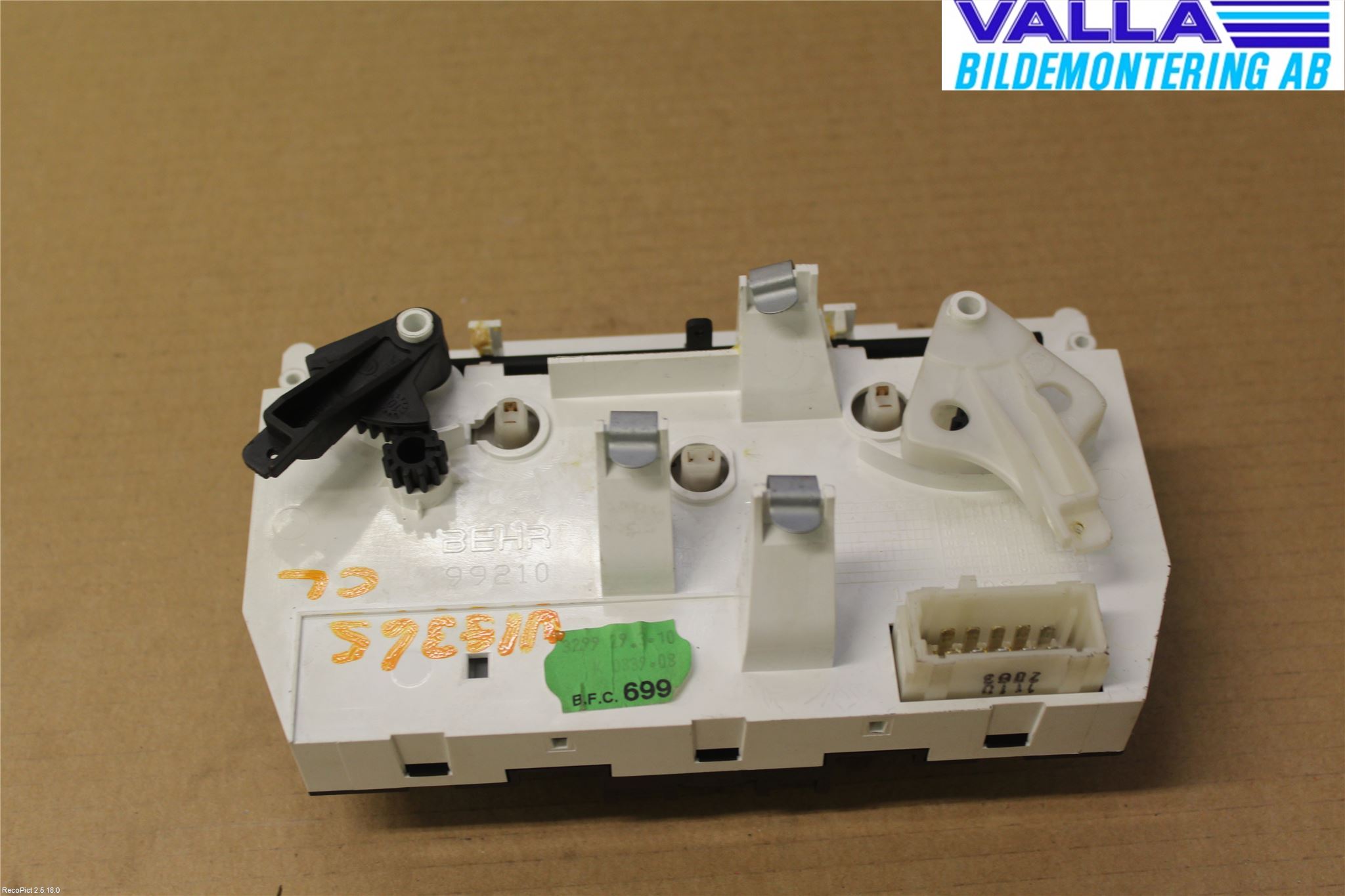 Peugeot 206+ 10-13 Varmeapparat Panel(Regulering)