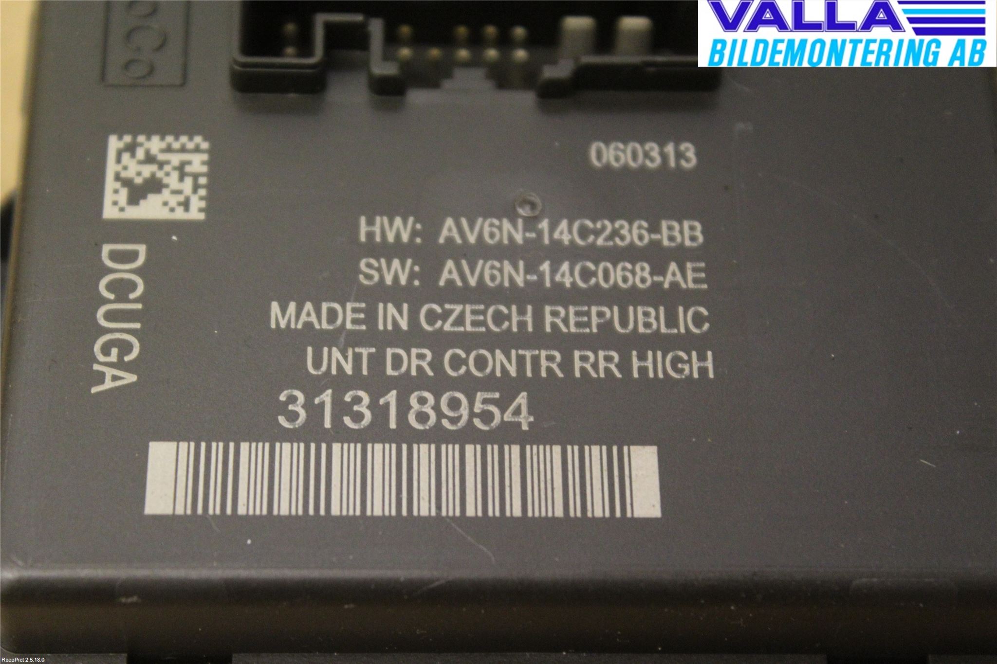 Volvo V40 12-19 Styreenhet Dør