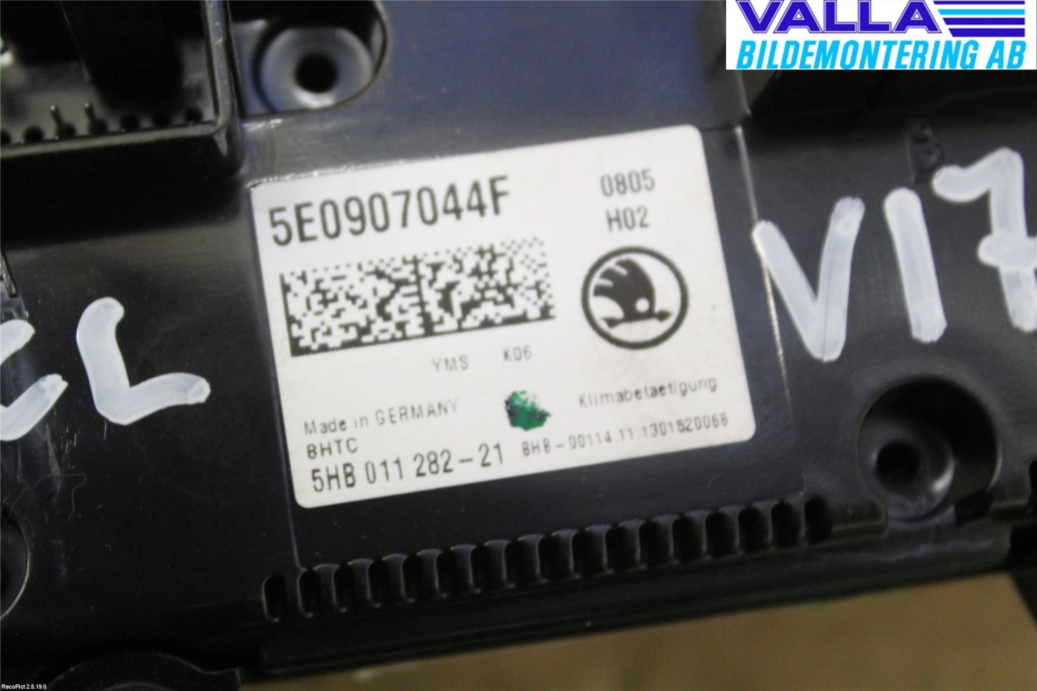 Skoda OCTAVIA (5E) 13-20 Varmeapparat Panel(Regulering)